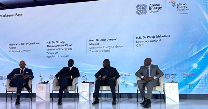 GECF_News's tweet photo. The Gas Exporting Countries Forum (GECF), in collaboration with the African Energy Chamber (AEC), convened Ministerial and Technical Panels at the Africa Energy Week 2026, held in Cape Town, South Africa, on 13 October 2026.

“Africa’s natural gas ambitions must deliver both export revenues and development at home.” This message framed the joint work, titled “Balancing Africa’s Domestic Natural Gas Utilization and Export Ambitions,”.

H.E. Dr Philip Mshelbila, Secretary General of the GECF, opened the session alongside Mr NJ Ayuk, Executive Chairman of the African Energy Chamber (AEC) and the Founder of African Energy Week (AEW), highlighting the strategic importance of natural gas in advancing Africa’s energy security, industrialization and sustainable economic development.

The Ministerial Panel, moderated by McKinsey’s Mr Oliver Onyekweli, featured H.E. El Hadji Abdourahmane Diouf, Senegal’s Minister of Energy and Petroleum, who outlined the country’s plans to develop a national gas network to supply power plants, strengthen domestic gas utilization and advance energy security and industrial development, while maximizing the economic value of its natural gas resources. Hon. Dr John Abdulai Jinapor, Ghana’s Minister of Energy and Green Transition, emphasized the importance of expanding domestic gas processing capacity and prioritizing natural gas supply for electricity generation to support economic growth and industrialization. Dr Mshelbila reinforced the complementary roles of domestic gas utilization and exports, underscoring the importance of balanced policies that translate Africa’s natural gas wealth into sustainable development and long-term prosperity.

The Technical Panel, moderated by Ms Eithne Treanor, featured H.E. Farid Ghezali, Secretary General of the African Petroleum Producers’ Organization (APPO), who highlighted financing opportunities through the planned Africa Energy Bank to support natural gas infrastructure, electricity generation and clean cooking initiatives. Mr Rashid Ali Abdallah, Executive Director of the African Energy Commission (AFREC), emphasized the importance of coordinated regional financing and integrated infrastructure planning to strengthen Africa’s energy connectivity and unlock investment opportunities. Mr Jaco Human, Executive Officer of the Industrial Gas Users Association of Southern Africa (IGUA-SA), underscored the need to aggregate industrial gas demand to facilitate reliable supplies, support infrastructure development and enhance industrial competitiveness across the continent.

The panel also featured Dr Abderrezak Benyoucef, Head of Energy Studies at OPEC, who highlighted the growing contribution of natural gas to Africa’s energy mix, and Dr Abubakar Abbas, GECF Senior Energy Forecast Analyst, who advocated an integrated African gas master plan.

The GECF reaffirmed its steadfast commitment to working closely with African partners to harness Africa’s vast natural gas wealth, drive industrialization, expand energy access and transform its resources into lasting prosperity for its people and future generations.

#GECF #AfricaEnergyWeek2026 #NaturalGas #EnergySecurity #Africa #EnergyDevelopment