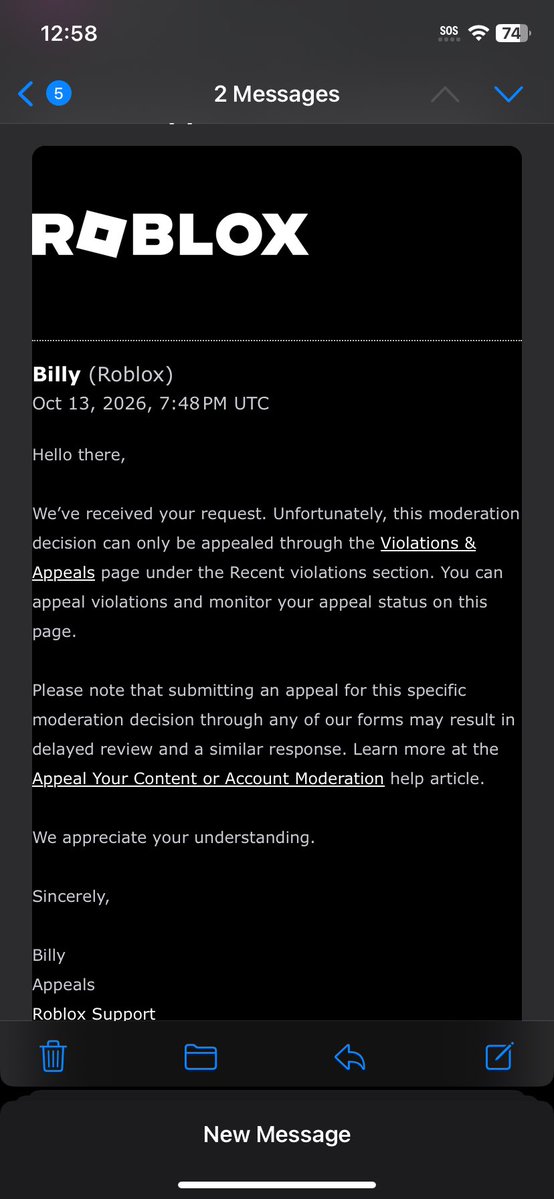 JKBPoss3sed's tweet photo. @Roblox we know you see us all of us speaking wanting our account unbanned bc your dumb ai or whatever banned us .just give us our accounts back we have a right to them just as much as the next person end the suffering✊🏻
#robloxban #unbanus #roblox https://t.co/YQ1xnmeCvz