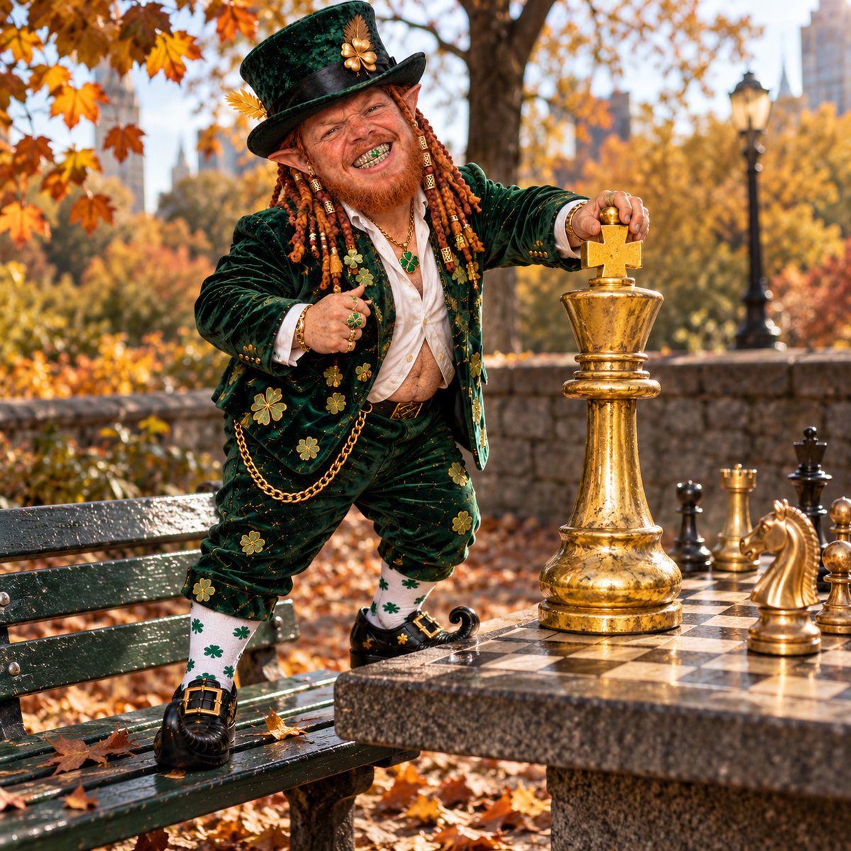 Mr_Cloverleaf's tweet photo. @theAdamcrypto Here's my project to research: $CLOVER on Solana 🍀 Mr. Cloverleaf has his own comedy series, and I'm making new character content around it. The gold chess pieces are just his taste in decor.

https://t.co/ZDiDgsRZOt https://t.co/6LeRanGT6C