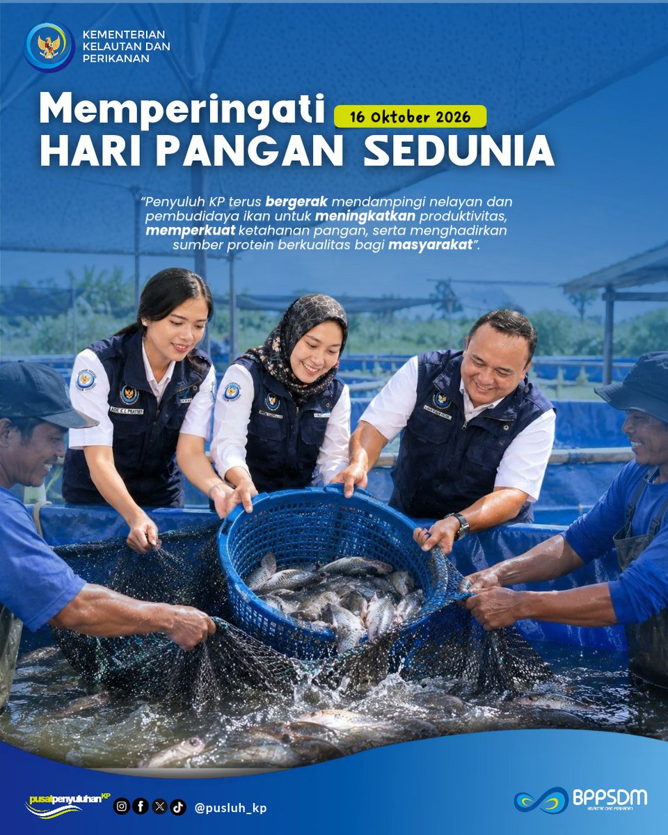 bppsdm_pusluhkp's tweet photo. #mitrapusluhkp, Selamat #haripangansedunia, Penyuluh KP terus mendampingi nelayan dan pembudidaya untuk meningkatkan produktivitas, memperkuat ketahanan pangan, dan menghadirkan protein ikan berkualitas bagi masyarakat. @kkpgoid @bppsdm_kp @in_radiarta https://t.co/sMGHSlEzL5