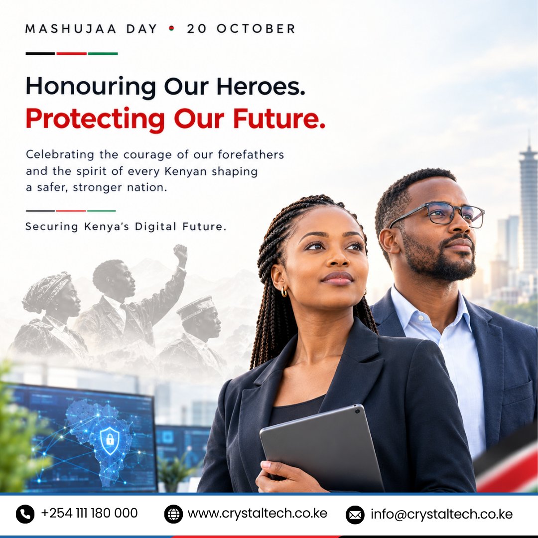 CrystalTechKe's tweet photo. The courage that won our freedom inspires how we protect our future. 🇰🇪

This Mashujaa Day, we honour our heroes by building a safer digital Kenya.

#MashujaaDay #SecuringKenya https://t.co/gcgAOHxppm