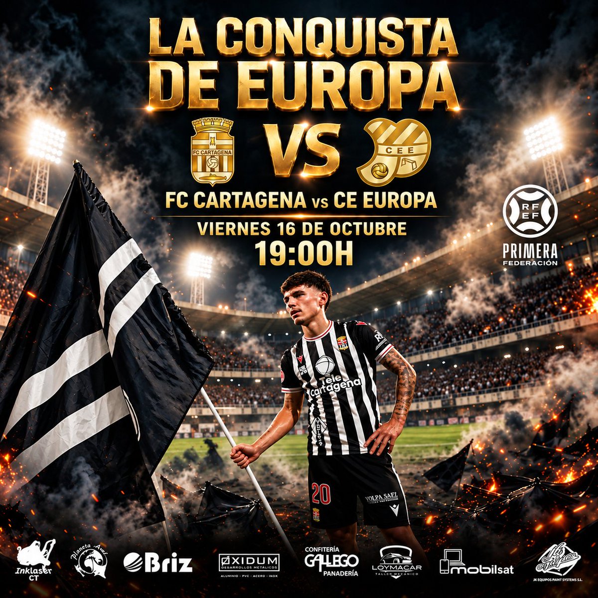fpfcct's tweet photo. MATCH DAY | Nuestros guerreros vuelven a jugar en nuestro templo.

🏟️ El Cartagonova tiene que rugir🔥

✅FC Cartagena 🆚 CE Europa 

🕖 19:00H

🖤🤍 ¡A POR ELLOS, EFESÉ! 💪 https://t.co/CBmq9urR4y