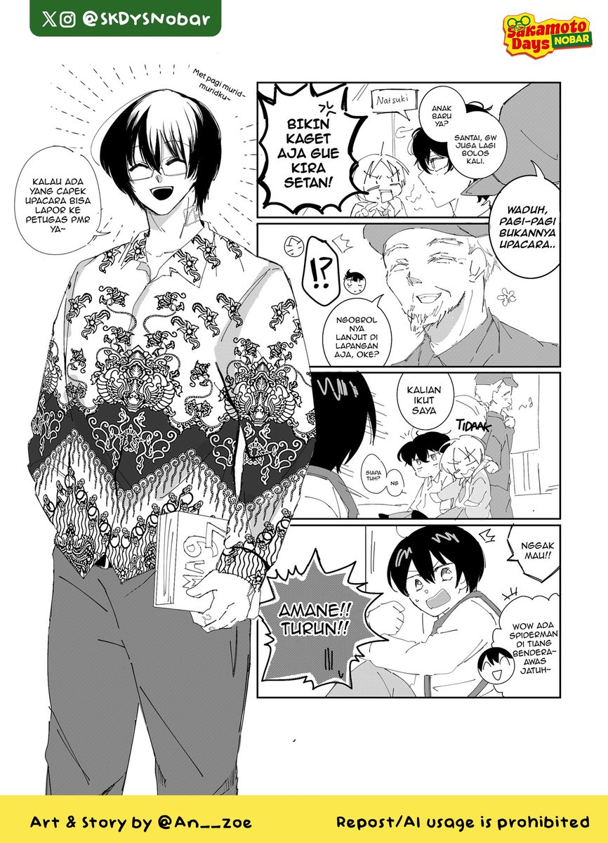 SKDYSnobar's tweet photo. SMADAYS Chapter 2: Upacara Pagi
 
Shin anak baru tapi udah cari masalah ckckck… jangan ditiru ya!
 
#SKDYSNobar #SAKADAYSNOBAR27 https://t.co/VWU1SE6KrR