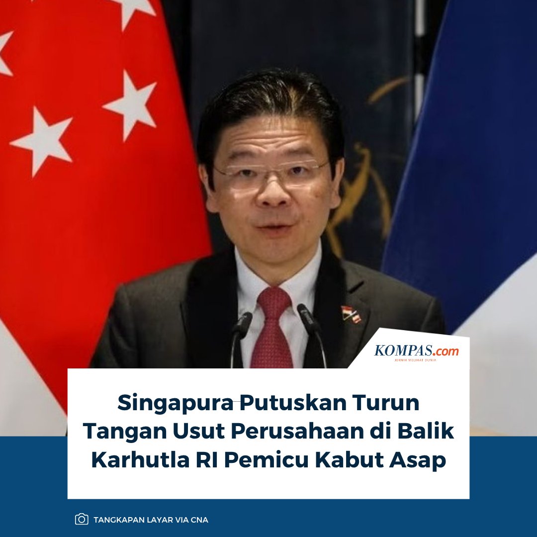 kompascom's tweet photo. Singapura Putuskan Turun Tangan Usut Perusahaan di Balik Karhutla RI Pemicu Kabut Asap

Baca di https://t.co/WW4vm5pUhg https://t.co/Plwcf43GTc