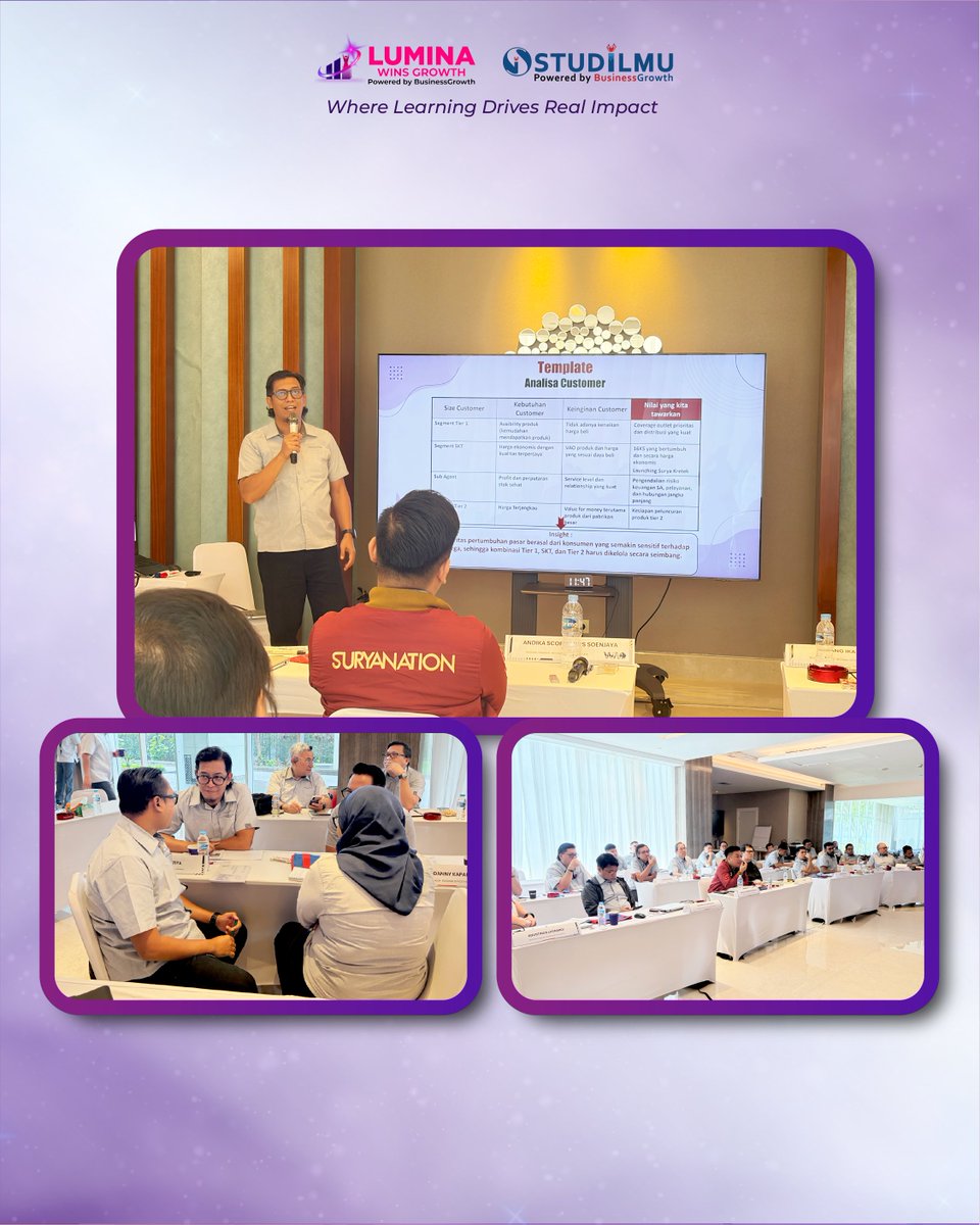 _luminagrowth's tweet photo. Thank you PT Surya Madistrindo for trusting Lumina - Powered by STUDiLMU BusinessGrowth to support the Strategic SWOT Analysis program. 🙏✨

#LuminaWinsGrowth #STUDiLMU #SuryaMadistrindo #StrategicSWOTAnalysis #StrategicPlanning #BusinessStrategy #CorporateTraining https://t.co/V0cypsZXVp