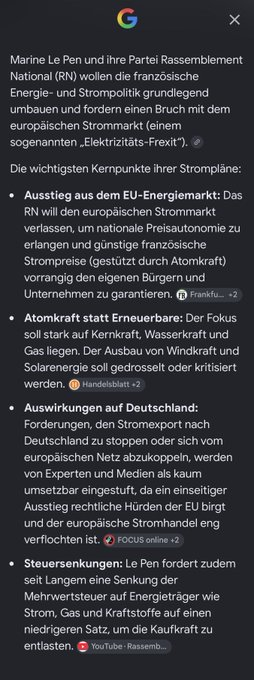 BeifangerJung's tweet photo. Frau Le Pen hat da noch ganz viele andere Ideen, die uns hier in Deutschland massiv auf die Füße fallen könnten. Nimmt man die norwegische und schwedische Verärgerung zum deutschen Sonderweg in der Energie dazu, dann könnte es mit einer RN Regierung in Frankreich sehr schnell, sehr ungemütlich werden. https://t.co/u8dV3WVPTv