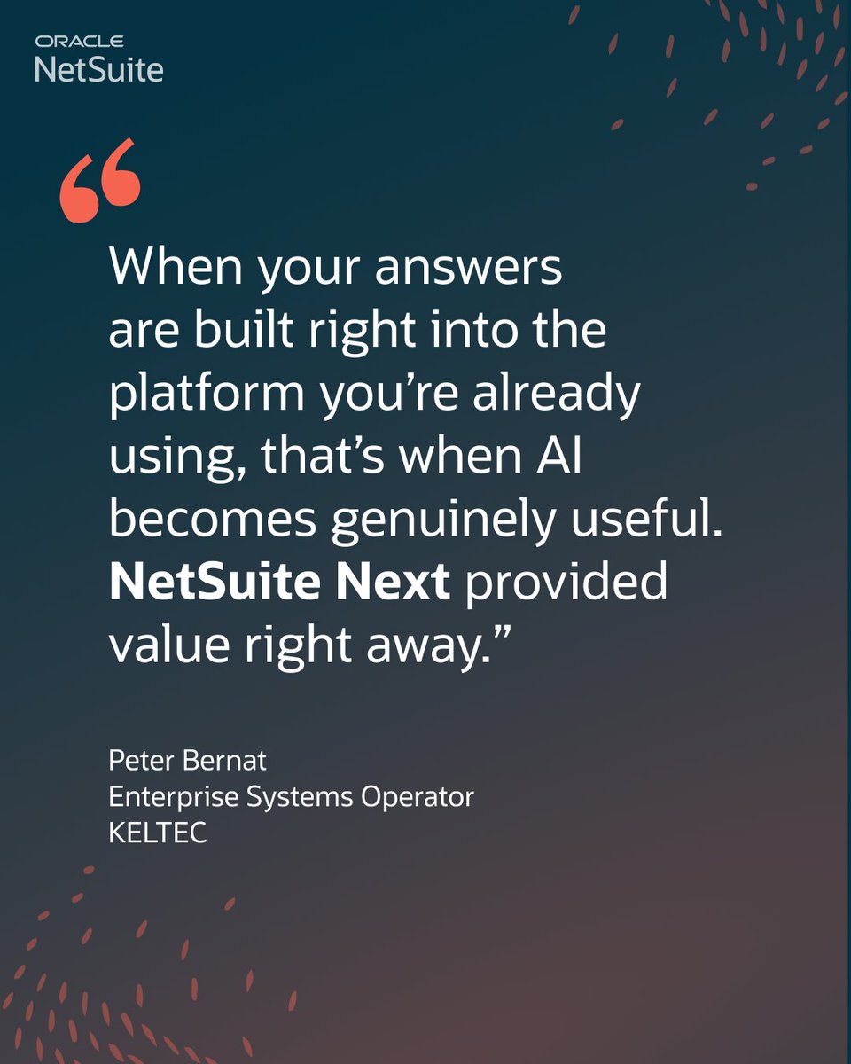 _sookieann_'s tweet photo. What happens when AI is built into the system your business already runs on? With @NetSuite Next, AI can work with the data, processes, and context behind your business to help teams understand what’s happening, uncover what matters, and take action. https://t.co/cNhFFLe05S https://t.co/g9khuTuTs2