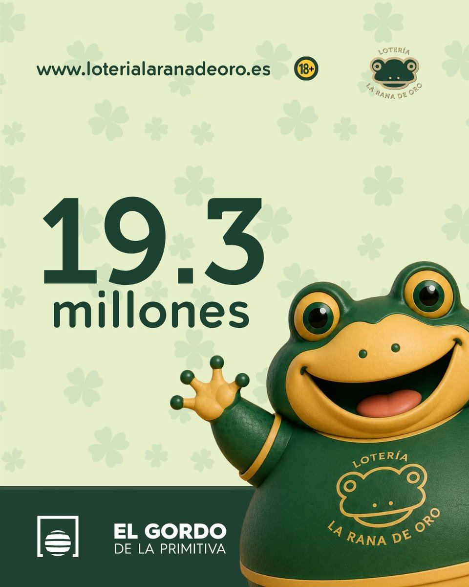 laranadeoro's tweet photo. Este domingo, el Gordo de la Primitiva viene cargado con un espectacular bote de 19.3 millones de euros. 🤑 No dejes pasar la oportunidad de hacerte millonario.

#loteria #loteriasyapuestas #laranadeoro #loteriaslaranadeoro #euromillones #bonoloto #quiniela #primitiva #juega https://t.co/XT8SvRZeH5