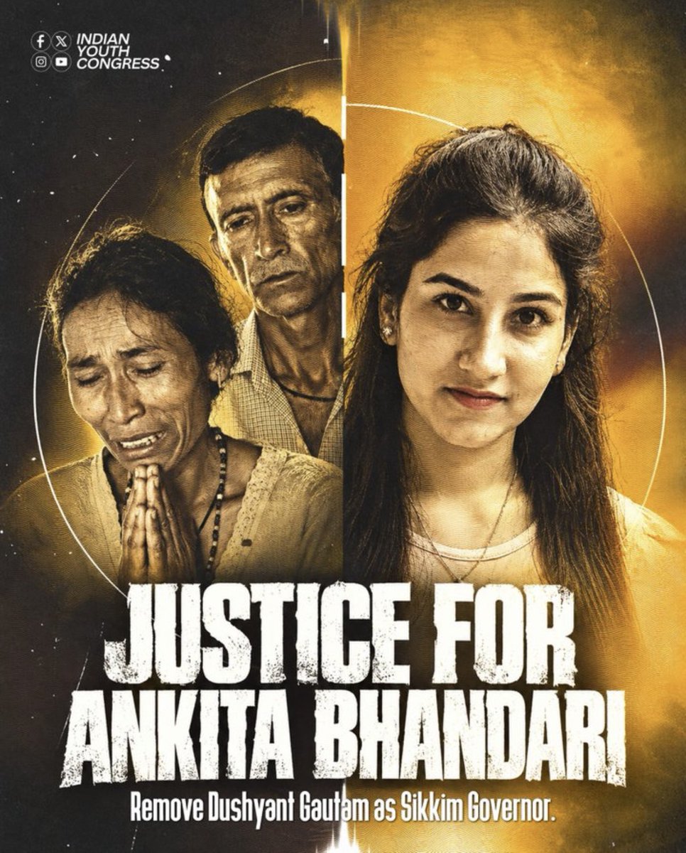 GourPrerna's tweet photo. Justice for Ankita Bhandari. We demand accountability and the removal of Dushyant Gautam as Sikkim Governor! #Ankita  #Justice #Modi_disappointment https://t.co/i1hBte9OFt