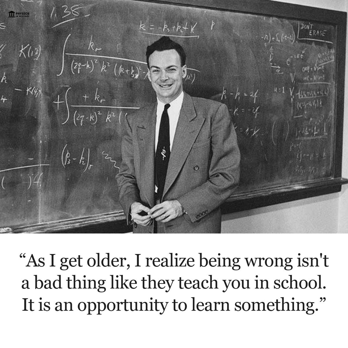 PhysInHistory's tweet photo. Richard Feynman on being wrong 💭 https://t.co/UU9rVHUdXS