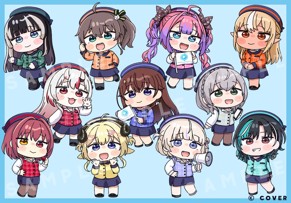 mochimikoo's tweet photo. 【🎉おしらせ🎉】
この度「hololive production official pop up shop」にてミニキャライラストを担当させていただきました！
バスガイドイメージの衣装がとっても可愛いです！🚌
ぜひよろしくお願いします！ https://t.co/Tb13VDURhE