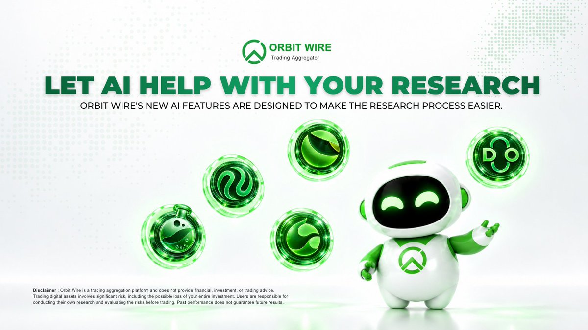 OrbitWire_io's tweet photo. New AI Trading Assistant.

Analyze liquidity pools with AI summary reports and research tokens with the AI Bot Agent before making your next trading decision.

Less time searching. More information at your fingertips.

Trade smarter with Orbit Wire.
https://t.co/2waUMIVdSU https://t.co/SxUuS1Rjtq