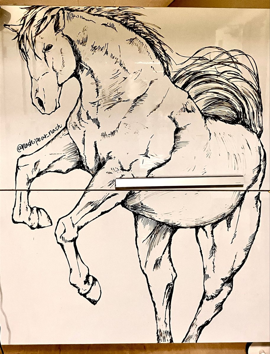 nashipear_nari's tweet photo. ジャーン馬描いた！！！学祭の看板用！！こう見えて170cmぐらいある https://t.co/wVceMKV3yV