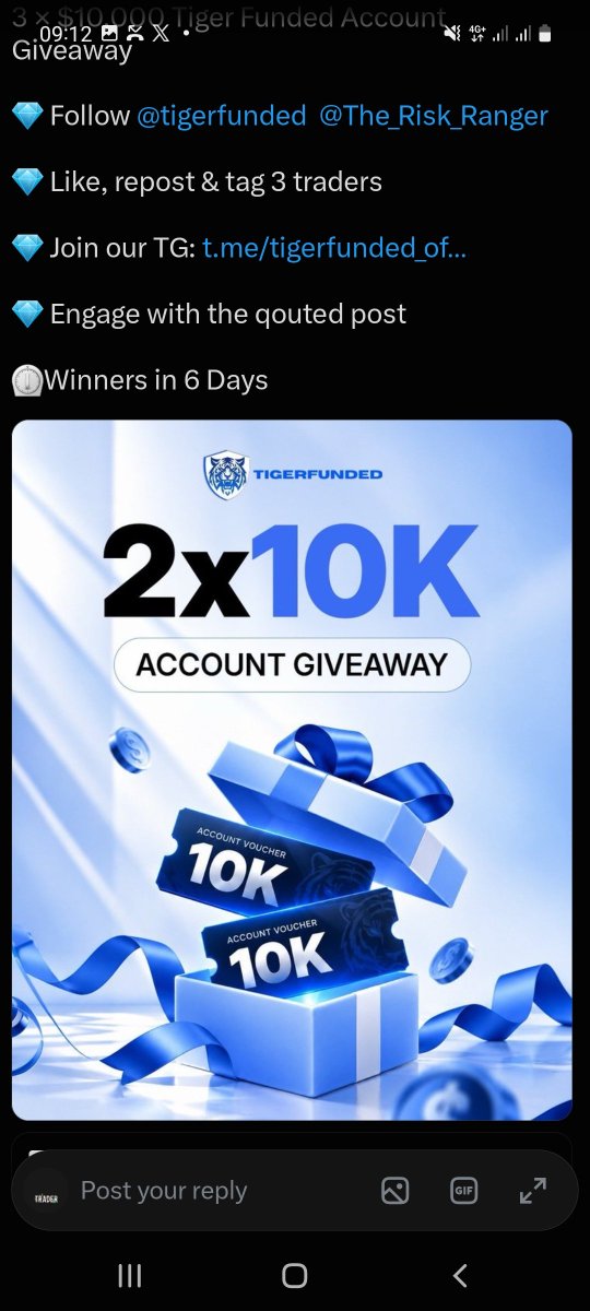 gheeboy11's tweet photo. @The_Risk_Ranger @tigerfunded Tiger, this is an amazing opportunity! Winning a $10K account would be a big step forward in my trading journey. Iβm ready to stay disciplined, manage my risk, and prove my consistency. Thank you for making this possible! #TigerFunded
@Kakavelah
@Eng_Muchiri
@Trader_Emmzy https://t.co/Korkizddtp