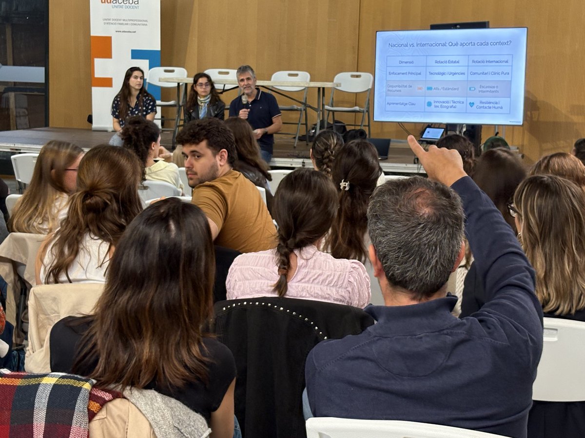 UDACEBA's tweet photo. Què busquen els residents de Medicina i Infermeria Familiar i Comunitària en les #RotacionsExternes? 
Aprofundir en aspectes concrets de l especialitat, conèixer entorns de treball diferents i adquirir competències que complementen la formació establerta en els itineraris docents https://t.co/BAAmGDGCqs