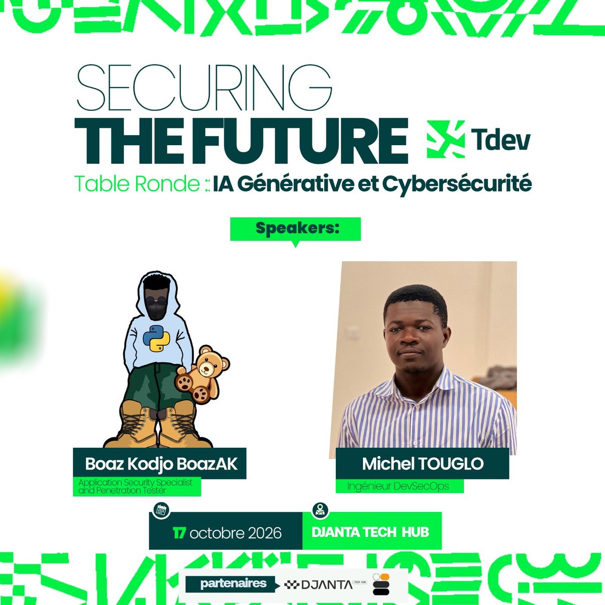 tdevorg's tweet photo. 📍 𝐃𝐣𝐚𝐧𝐭𝐚 𝐓𝐞𝐜𝐡 𝐇𝐮𝐛
⏰ 𝟎𝟗𝐡𝟎𝟎 – 𝟏𝟐𝐡𝟑𝟎

👉 𝐈𝐧𝐬𝐜𝐫𝐢𝐯𝐞𝐳-𝐯𝐨𝐮𝐬 𝐝𝐞̀𝐬 𝐦𝐚𝐢𝐧𝐭𝐞𝐧𝐚𝐧𝐭 : https://t.co/xsXd7vuEwG

#SecuringTheFuture #Cybersécurité #AppSec #DevSecOps #IntelligenceArtificielle #OpenSource #TDEV https://t.co/RVapLowVUO