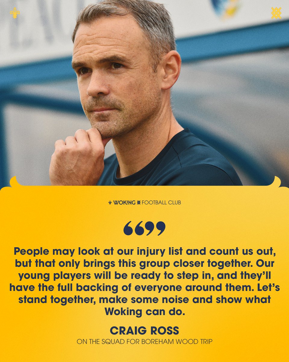 wokingfc's tweet photo. Craig Ross on the importance of your support this weekend 💛 https://t.co/vbeuB6H0Hf