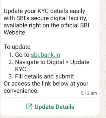 GSSRINATHA's tweet photo. @TheOfficialSBI  @PMOIndia @narendramodi 
Received whats app msg to update kyc,  If I login and check at profile section it says KYC already updated. 
Whether this msg is fraud. 

Link given in the msg is 
https://t.co/AwxmxqSUEq 

is this true or fraud https://t.co/OXUf9scGUu