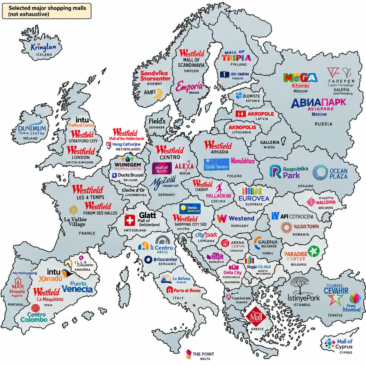 Stat_Cult's tweet photo. Major Shopping Malls in Europe https://t.co/uB2H4DKl6b