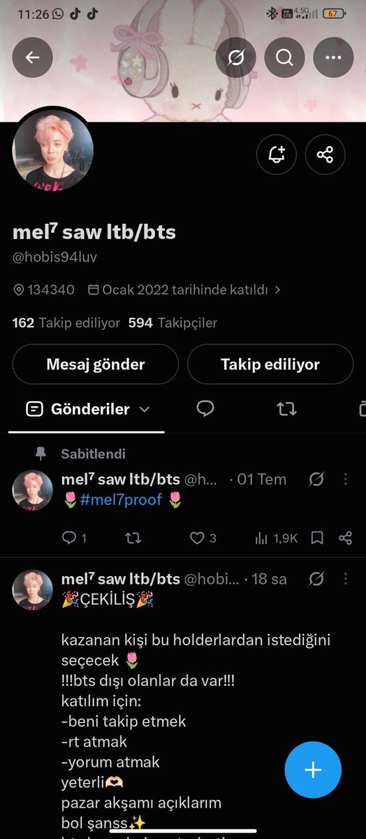 buse97Arirang's tweet photo. @hobis94luv Zaten takip ediyomusum😝🥹
İnsalllahhh bana nasip olurya hiç onlardanim yok😭 https://t.co/VRsPWbpclJ