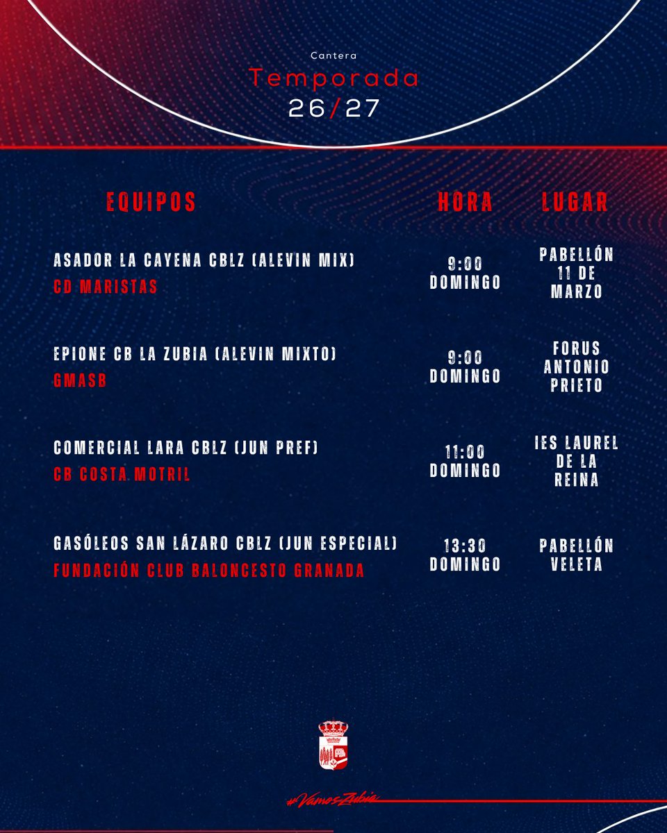 CB_LaZubia's tweet photo. Vuelven nuestros equipos de cantera a la competición después del último fin de semana de puente. https://t.co/zeyHEkz5dH