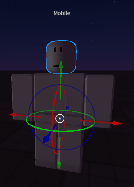 HttpPeter0's tweet photo. today I learned for some reason the pivot of a character's head on mobile is like 3 studs below the actual head, but it's normal on PC, and I have no idea why

pictures attached for reference of what I mean https://t.co/QftGba3g4a