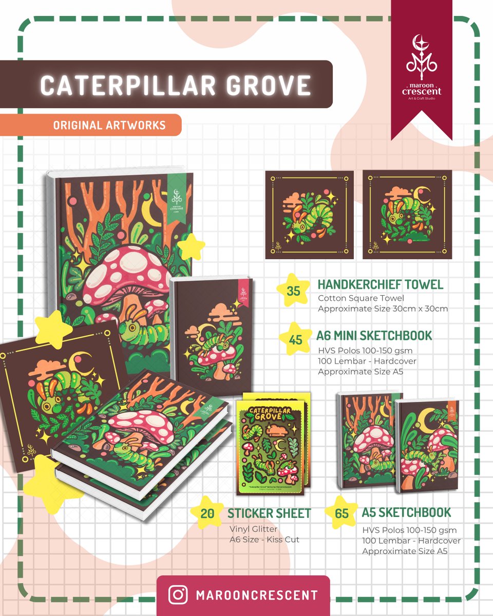 marooncrescents's tweet photo. [Help 🔃 + 🤍]

MAROONCRESCENT
🛍️#Comipara7 Booth: F32-33
🛍️#Comifuro23 #CF23
#CF23Catalogue Booth: R57

⭐ ORIGINAL Illustration
- 🆕 Lucky Ladykepik
- 🆕 Caterpillar Grove
- Lunatic Luna
- Lady Querencia

PO/Pickup by DM 💌
Mail Order by 🍊 https://t.co/d1YYMfzHI2