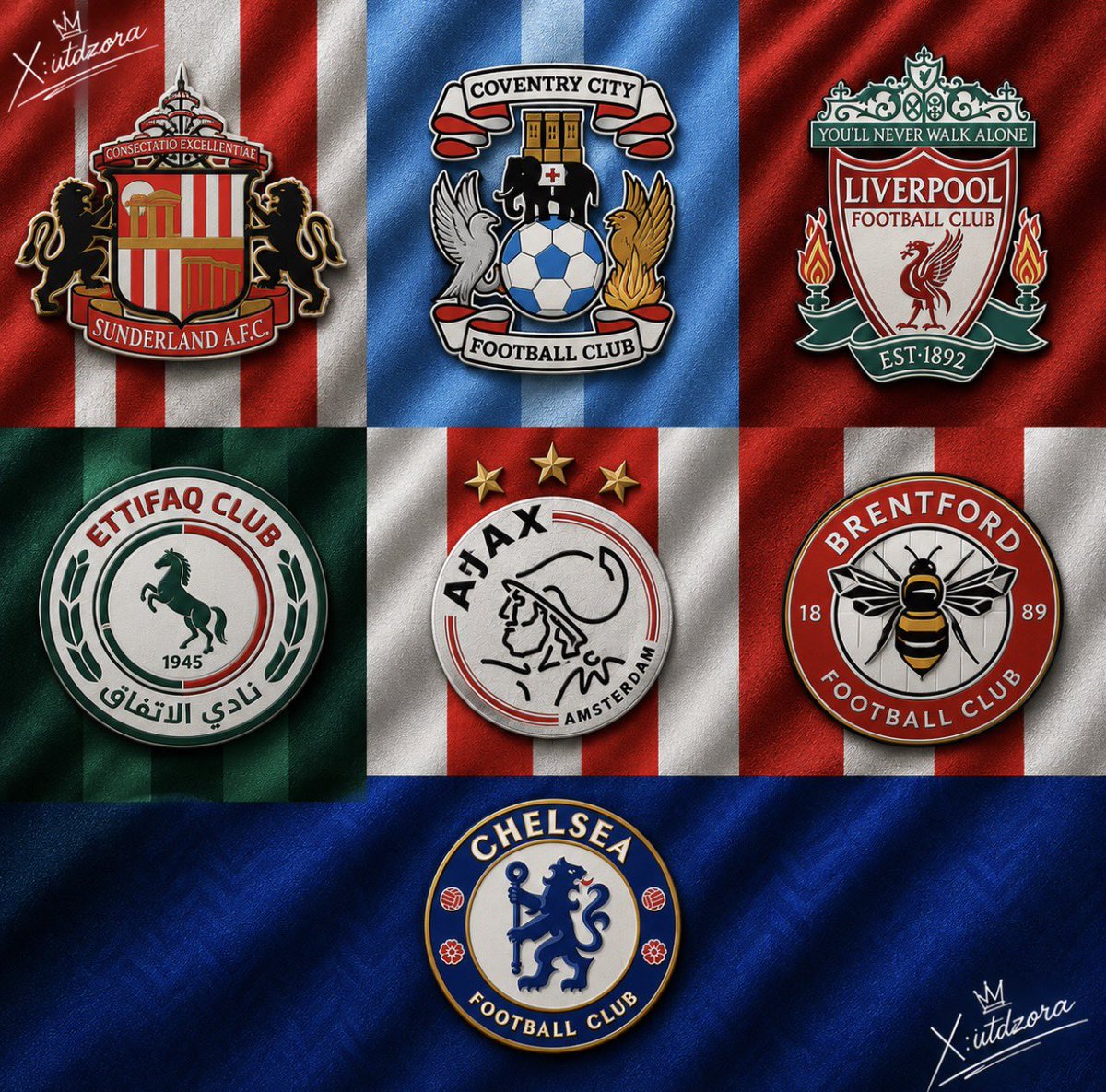 utdzora's tweet photo. NO ONE IS GETTING THIS 🤯

Name ONE player who played for ALL SEVEN (7) of these clubs. 👀

Level: ABSOLUTELY IMPOSSIBLE 😱💀 https://t.co/SwwbEwqxne
