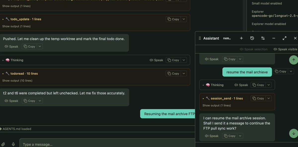 bcrap's tweet photo. AI Assistant to your coding agents, remotely or locally or both #ocode https://t.co/cMqVdcjfJn