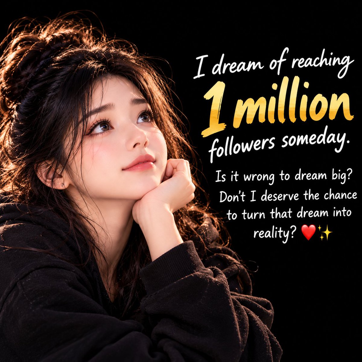 ABMTECH11's tweet photo. A million followers. One little dream. ❤️

Maybe it sounds impossible today, but every big journey starts with someone brave enough to believe.

I'm not asking for a million overnight. I'm just asking for a chance to grow, inspire, and build something meaningful. ✨

Is dreaming big really too much to ask? 🥹