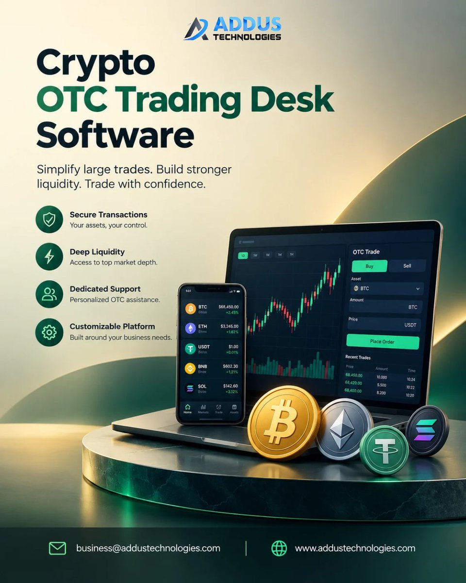 addustech's tweet photo. Crypto OTC Trading Desk Software helps businesses assess digital asset reserves and manage incoming large-volume trade requests.

Visit us >> https://t.co/3OLyvsYbGD

#otctrading #cryptotradingsoftware #digitalassetmanagement #tradingdesksoftware #cryptotechnology https://t.co/wNEItEOe9m