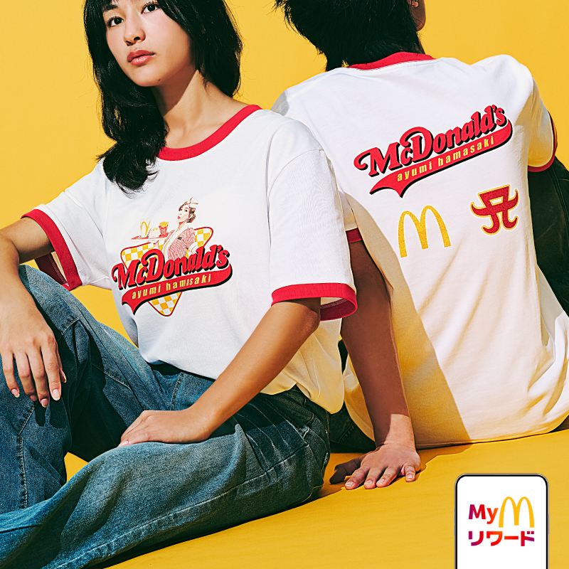 McDonaldsJapan's tweet photo. ayuコラボTシャツで、あなたもevolutionできそう？

詳しくは画像をタップ