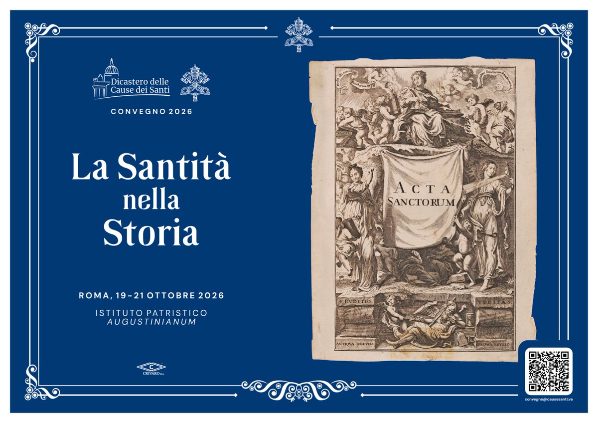 CauseSanti's tweet photo. In occasione del convegno "La santità nella storia", promosso dal nostro Dicastero, martedì 20 e mercoledì 21 il Dicastero rimarrà chiuso agli esterni.
https://t.co/8Qyl1oo678 https://t.co/stfJTYPJg4