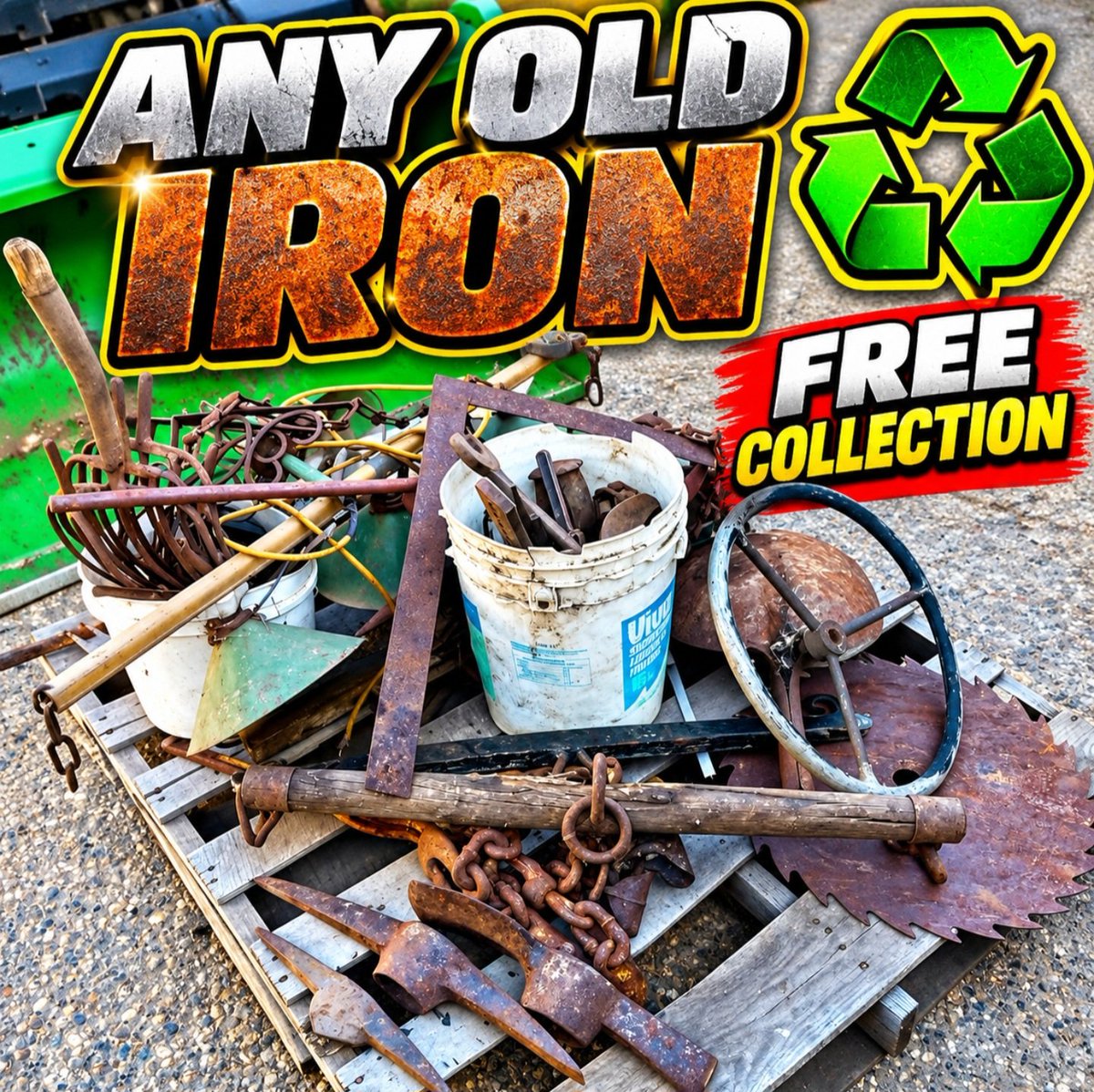 Teamscrapman's tweet photo. ๐โป๏ธ ANY OLD IRON! ๐ข FREE SCRAP METAL COLLECTION! ๐ฉ๐ง
#TeamScrapman #AnyOldIron #FreeScrapCollection #ScrapMetal #ScrapLife https://t.co/PkofUsJ06n