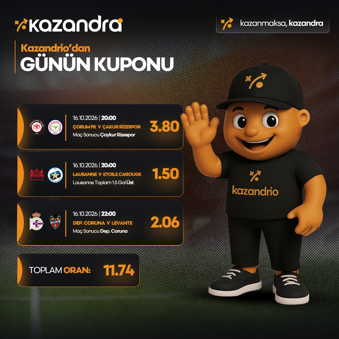 supportkazandra's tweet photo. Kazandrio'dan günün kuponu sizlerle. ⚽️ #kazandra https://t.co/WAjnUKRJoS