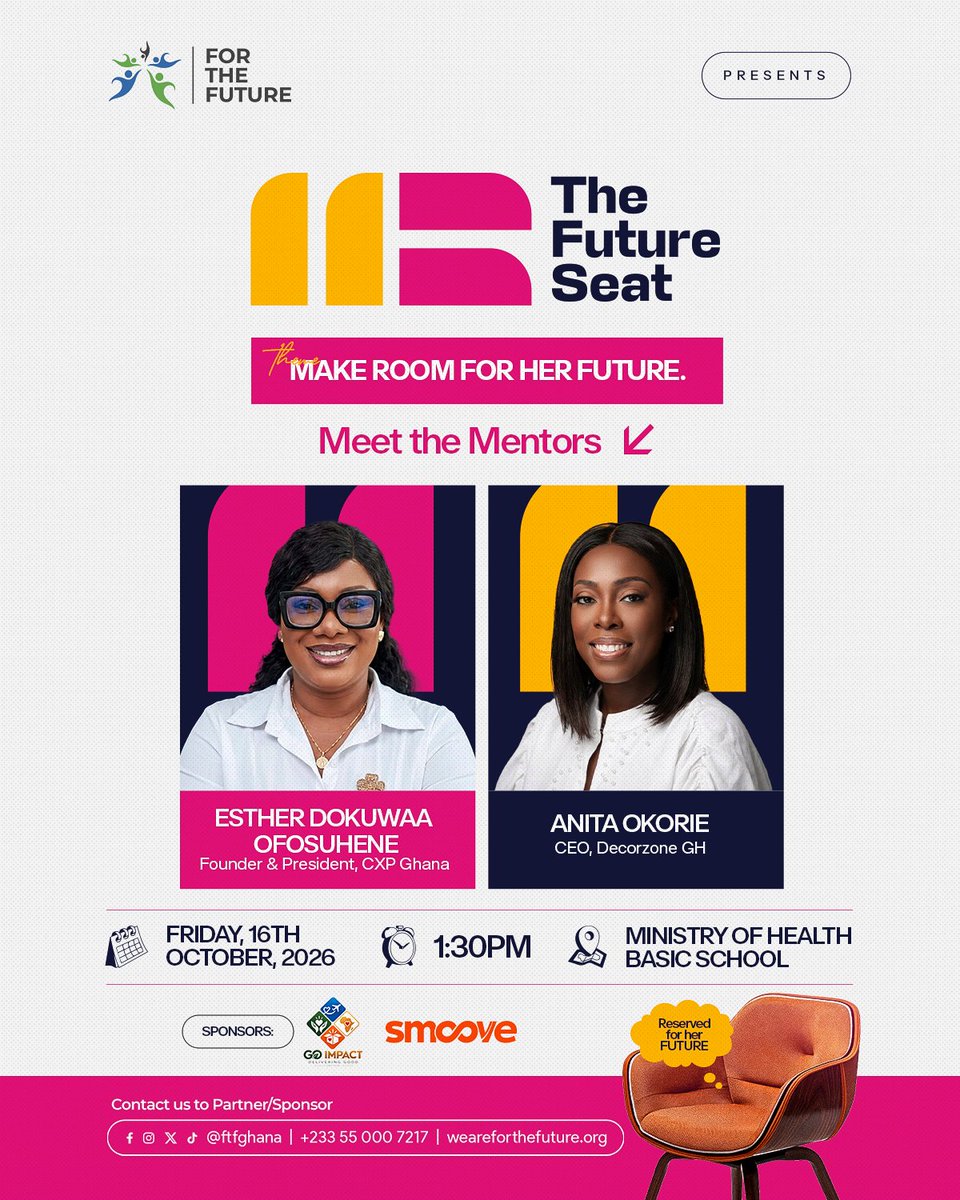 FTFGhana's tweet photo. Make room for her future!
Meet our mentors for today's session. Let's remember her future needs space to grow, and we’re making it. 🌱 https://t.co/LZyUX3Pxbg