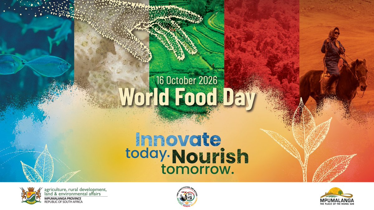 MpuDardlea's tweet photo. Today is World Food Day.

The day is about raising awareness, building climate resilience, encouraging collaboration &amp; amplifying rural voices.  Let's strengthen food security for all.

#WorldFoodDay
#PhezukomkhonoMlimi
#FoodSecurityForAll
#MpumalangaAProvinceThatWorksForAll https://t.co/iWafkeISvL