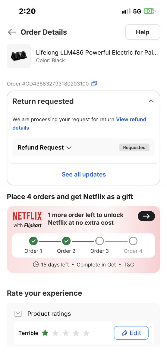gaurnits's tweet photo. @flipkartsupport @consumercourtin still no update from flipkart team received the damage product customer care and chat side no help https://t.co/HD9KgorQn9