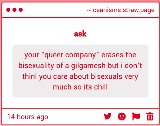 ceanisms's tweet photo. you are under the impression that i believe hyv is a "queer company." i don't play hsr so idk the details but hyv has thrown queer characters under the bus for monetary gain multiple times; there's no denying that. you're severely mistaken if you think i'd defend them for it https://t.co/shItr37Gdo