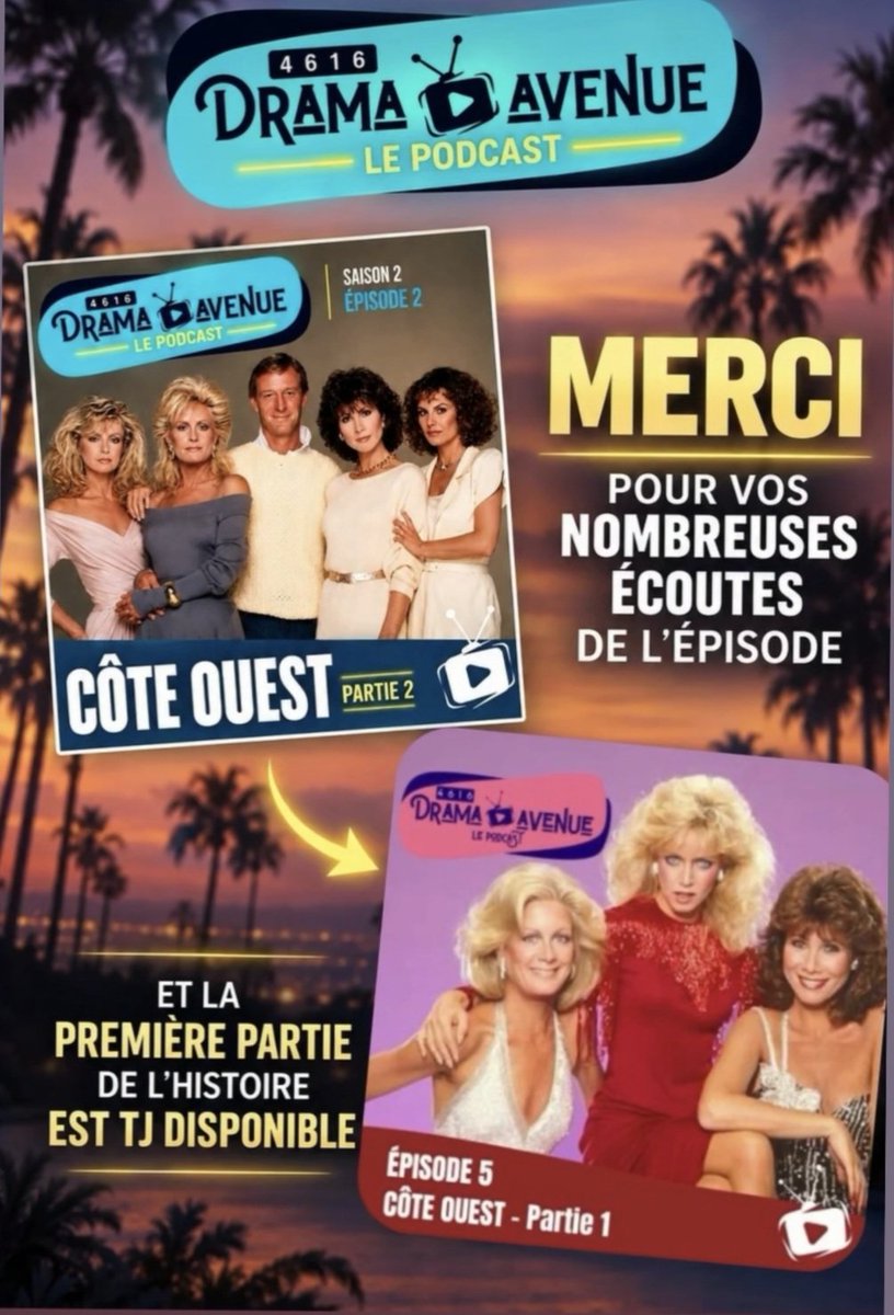 4616DramaAvenue's tweet photo. Merci pour vos nombreuses รฉcoutes de ce nouvel รฉpisode ๐ค
Pour les dรฉcouvrir, rendez-vous sur #deezer #Applepodcast #spotify #amazonmusic : 4616 Drama Avenue
#podcast #4616dramaavenue #coteouest #knotslanding #dallas #serietv #tvshow #soapopera #dynasty https://t.co/GylaAJ3fWp