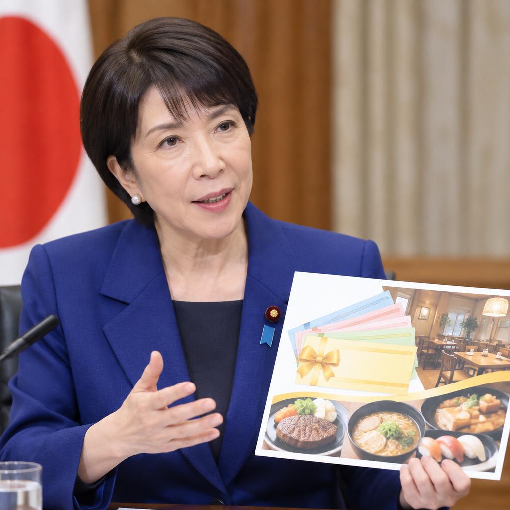2chnews3's tweet photo. 外食産業支援でプレミアム商品券なども検討   #高市総理  
消費税減税に伴う外食産業への支援策として、高市総理がプレミアム商品券やGoToEatの検討を認めました。参議院予算委員会での答弁で、国民民主党の浜口政調会長の質問に対し「そういうことでございます」と述べています。減税の影響を受ける外食業界への支援がどうなるか、注目が集まりそうです。皆さんはこの支援策、効果があると思いますか？

　 ☟ 5chの反応 ☟ 　
消費減税に伴い商品券が2年間配られるのか、という話題をめぐるスレッドの議論。

商品券は配送の手間から一括配布し、マイナカード保有者限定ではないか、との見方がある。飲食代への半額補助は一食10万円超が対象となる案もあるという。

賛成派は「不満を出さないための配布形式で、国民も得をするのでは」と主張。一方、反対派は「配布の過程で委託が重なり中抜きされるだけ」「献金やパーティー券の見返りで利権になる」と批判した。また「財源を増やさず減税するなら、給付より外食減税の方が公平」との声もあった。

税金を取らなければ無駄なコストも生まれない、という意見や、インボイス未登録の小規模飲食店は消費税を払っていないという指摘も出た。財政維持や円安を懸念し、納税の必要性を説く意見もあった。

「かつやの100円クーポンのような形でいい」という案には、スタバで使うと周囲の目が気になるといった反応も見��れた。

#高市総理

続きはリプ欄のリンクから👇