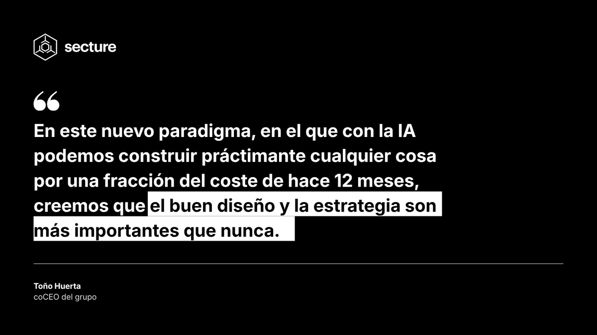 secture_com's tweet photo. Construir nunca había sido tan rápido ni tan barato. Por eso ahora el diseño y la estrategia son más importantes. 

Así lo explica @tohuerta  coCEO de @secture_com https://t.co/lmTOtOrWy8