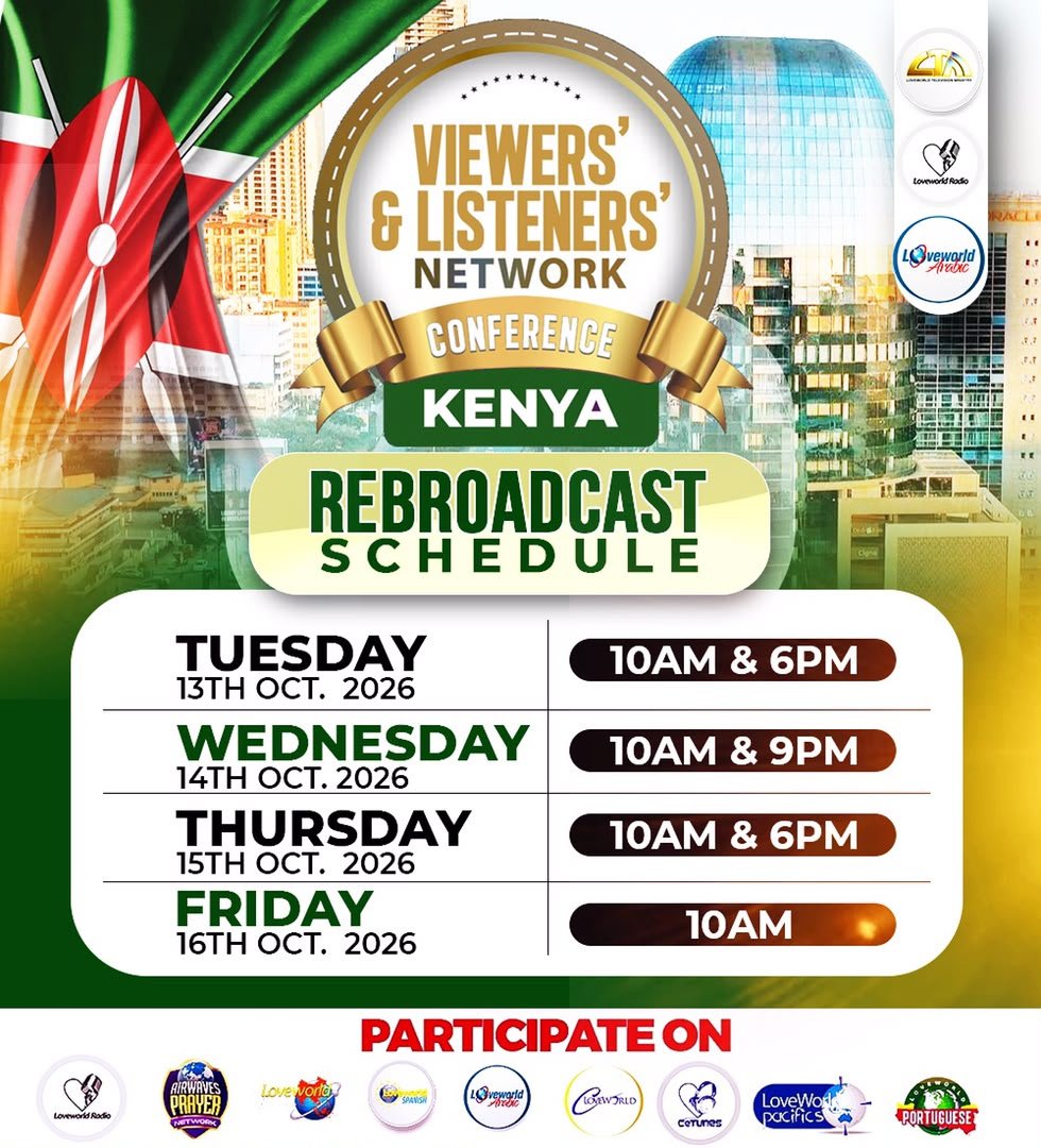 cloveworldtv's tweet photo. RELIVE THE GLORIOUS MOMENTS! ✨

VIEWERS' AND LISTENERS' NETWORK CONFERENCE - KENYA EDITION 🇰🇪🔥

Missed it? We've got you covered!

Watch the rebroadcast 👇🏼

https://t.co/n7IysJpzKx

#ltmradioarabic
#vlnc2026
#vlncinkenya
#cloveworld https://t.co/0dM5udQtMM