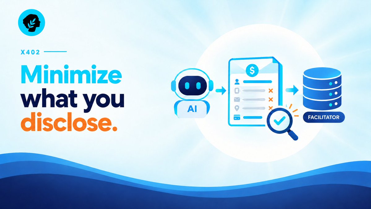 MetisL2's tweet photo. AI Agents need to think about data minimization when making payments.

In x402 v2, facilitators receive payment payloads and requirements for verification and settlement. What an agent includes in its payload matters, too.

Minimize what you disclose. Verify what each integration actually sends.