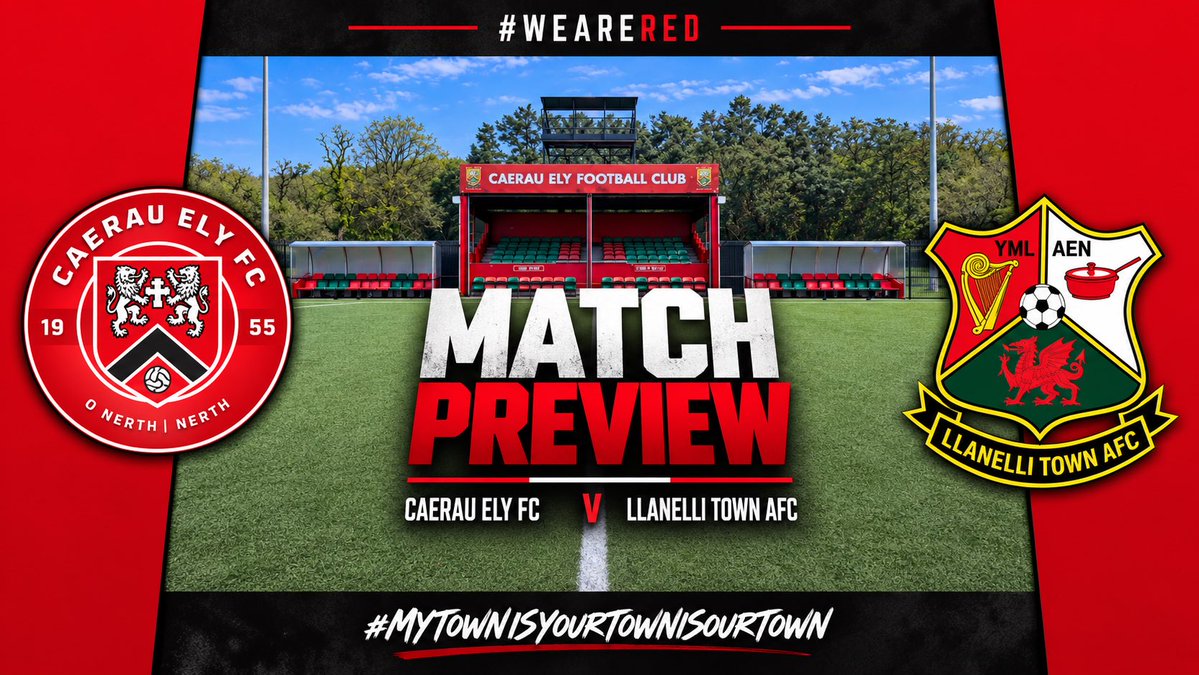 LlanelliReds's tweet photo. MATCH PREVIEW……

We travel away to Caerau Ely this evening in the Welsh Cup.

📅 Friday 16th October
⏰ 7:45pm kick-off
🏟️ Cwrt Yr Ala
⚽ Caerau Ely

📖 Read the full match preview - https://t.co/QHUbr9a5QC

#WeAreRed 
#MyTownIsYourTownIsOurTown https://t.co/UBnQ0LZd1e
