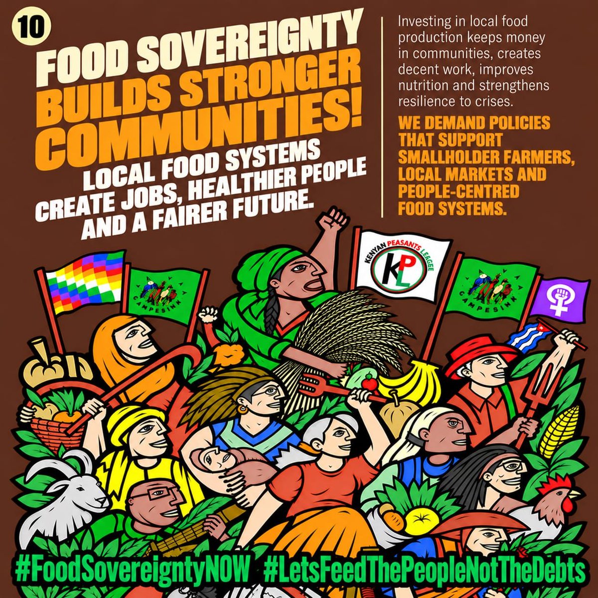 AworiJudith's tweet photo. Smallholder farmers provide the real solutions through agroecology and local food systems we demand policies that support smallholders not endless debt repayments @via_campesina
@PeasantsLeague
@KPL_Women 
@KPLFoodCoop 
​ #FoodSovereigntyDay
#LetsFeedThePeopleNotTheDebts https://t.co/JVSwC6VpYm