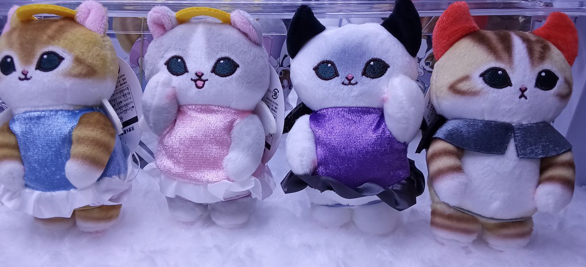taito_f_joetsu's tweet photo. 【プライズ】本日新入荷!
『 #mofusand #天使 & #悪魔 にゃんマスコット』全4種!
#プライズ #TFS上越 #上越 #クレーンゲーム #クレゲ #タイトー #UFOキャッチャー https://t.co/Tdr6767uWi