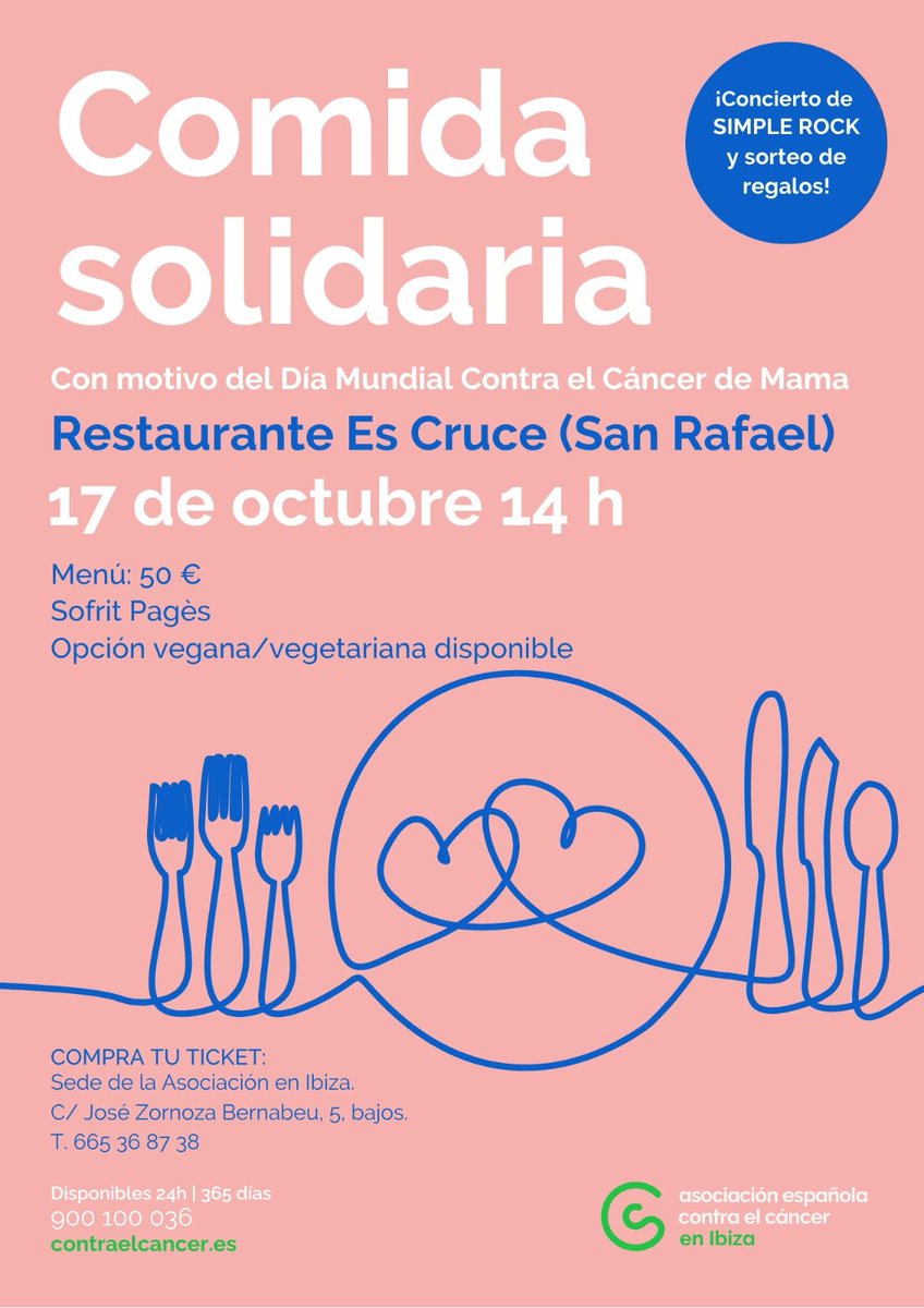 EnrCasanova's tweet photo. Si no pots venir, pots edtar amb nosaltres a la Fila 0 . 
Tiquets a la venda @ContraCancerIB https://t.co/XeMLkxdXs2