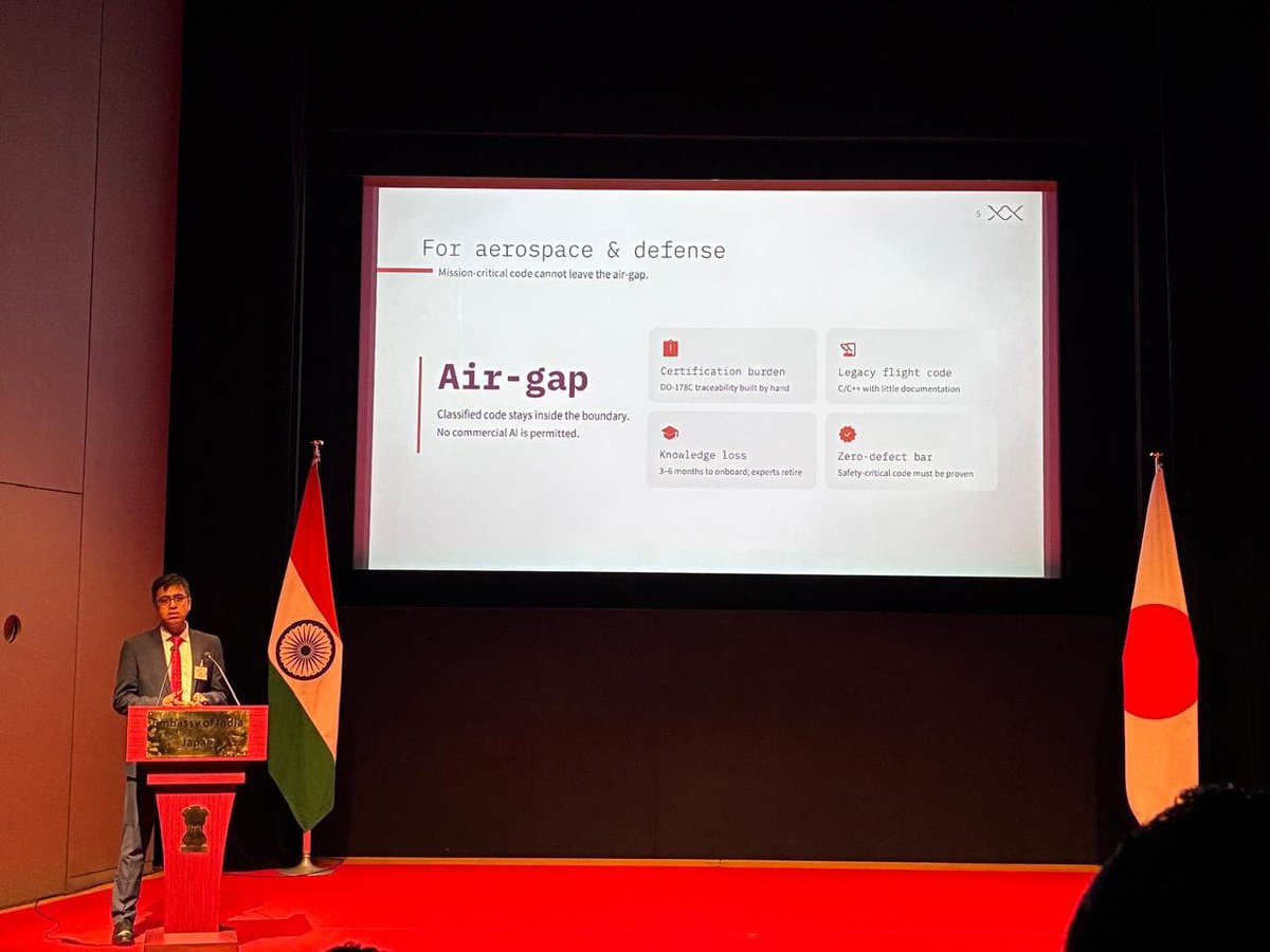 h2loopai's tweet photo. H2LooP attended the India–Japan Defence Industry Forum 2026 in Tokyo.
Building domain-specific AI for mission-critical systems, where verification, security, and trust are non-negotiable.
#H2LooP #IndiaJapan #DefenceTech https://t.co/pnWWOQQm8G