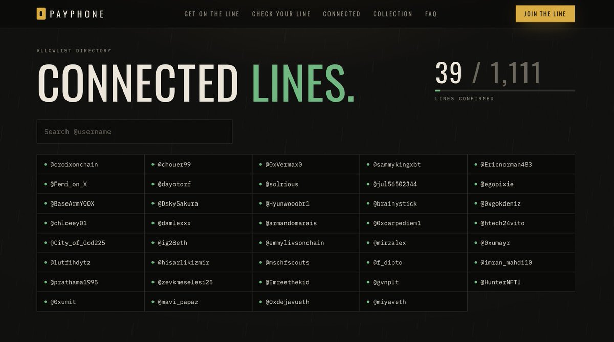 PayphoneNFT's tweet photo. We've received nearly 9,000 allowlist applications so far! 

Our team is carefully reviewing each application individually, making sure applicants meet all the requirements and pass our security checks.

We're doing our best to keep the process as fair and transparent as possible. No shortcuts, no special treatment, just a fair chance for everyone.

You can check the list of approved applicants directly on our website. As we continue reviewing and approving more applications, the list will keep growing.

Don't see your username yet? Don't worry! Reviews are still ongoing. You can check back anytime and search for your X username to see if you've been selected.

Thank you for your patience and support! 💛
https://t.co/9TDcbGmK5z